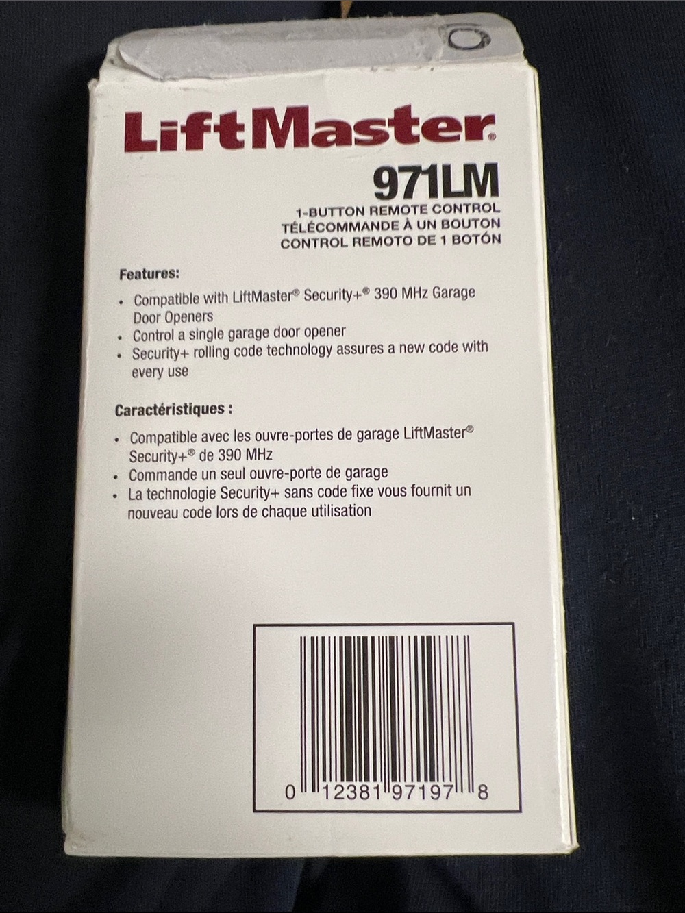 LiftMaster 971LM 1-Button Remote Control - - Picture 2 of 2